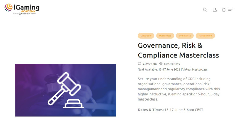 iGaming Academy: Governance, Risk and Compliance Masterclass