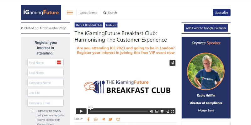 The iGamingFuture Breakfast Club: Harmonizing The Customer Experience