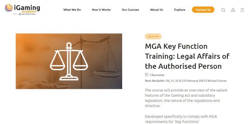 MGA Key Function Training: Legal Affairs of the Authorized Person