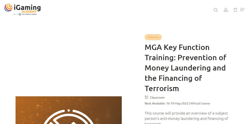 MGA Key Function Training: Prevention of Money Laundering and the Financing of Terrorism
